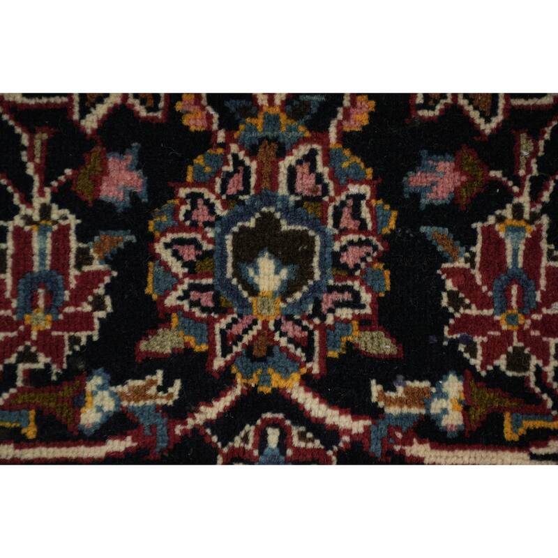 Hand Knotted Oriental 100% Wool Carpet Traditional Floral Red Kashan Area Rug - 13' 3'' X 9' 0''