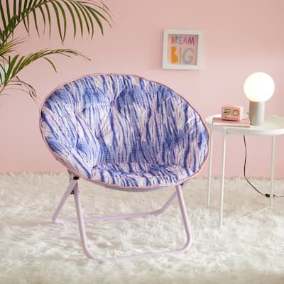 30" Faux Fur Printed Saucer™ Chair, Multiple Colors