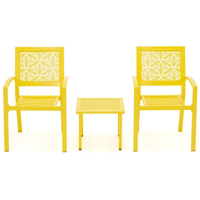 Outdoor 3-Piece Bistro Set, Foldable Patio Dining Sets, Rust-Resistant, Lightweight, Easy to Clean, for Balcony, Garden, Pool