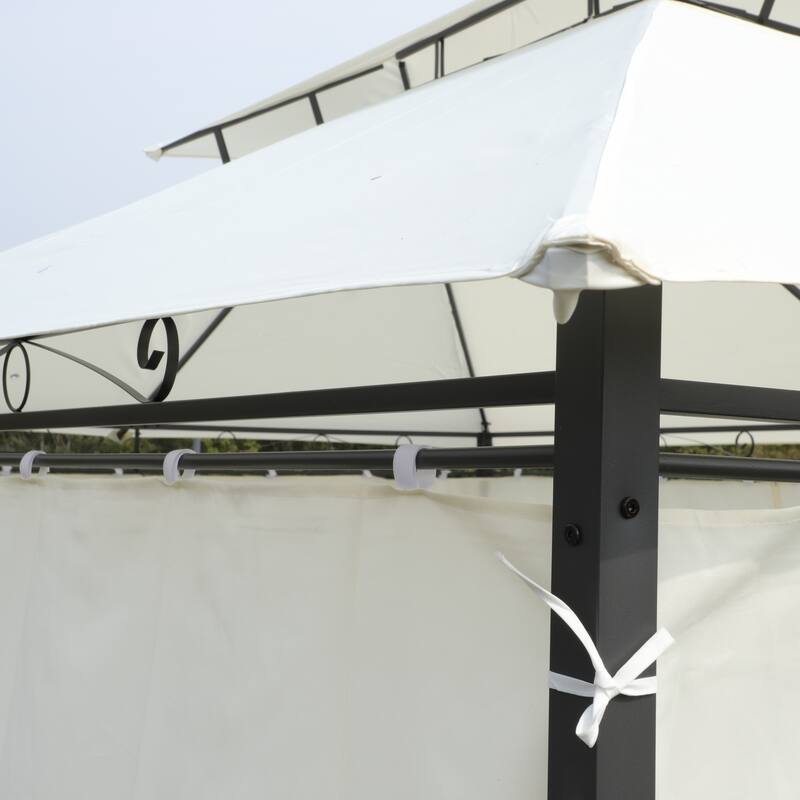 13 x 10 Outdoor Gazebo Canopy Tent With Ventilated Double Roof And Mosquito net for Lawn(Detachable Mesh Screen On All Sides)