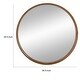 preview thumbnail 5 of 3, Roe 40 Inch Round Accent Mirror, Brown Pine Wood Frame, Wall Hung