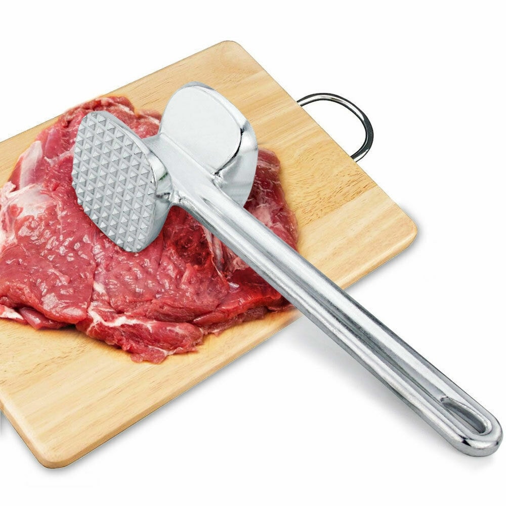 Large Double Sided Meat Tenderizer Mallet Tool with A Non Stick Handle