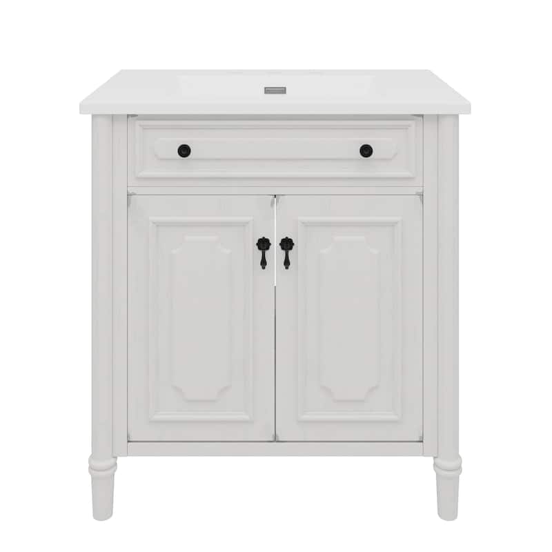 Vintage Bathroom Vanity with Sink,Rustic Bathroom Cabinet with Soft Close Doors and Adjustable Shelf