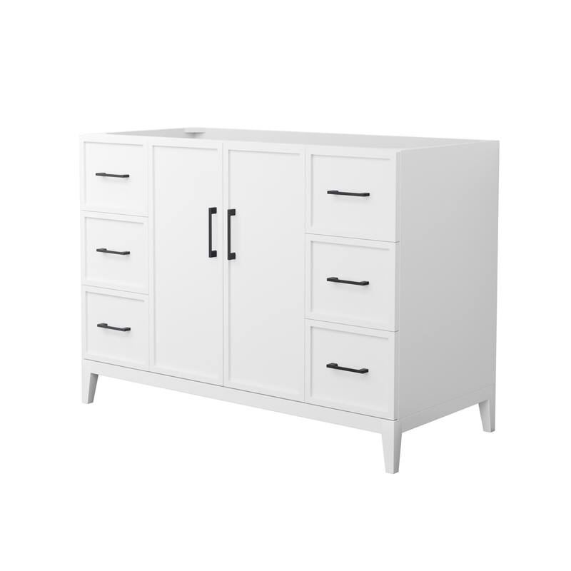 Wyndham Collection WCH717148S-CX-MXX Elan 47" Single Free Standing - White / Matte Black Hardware