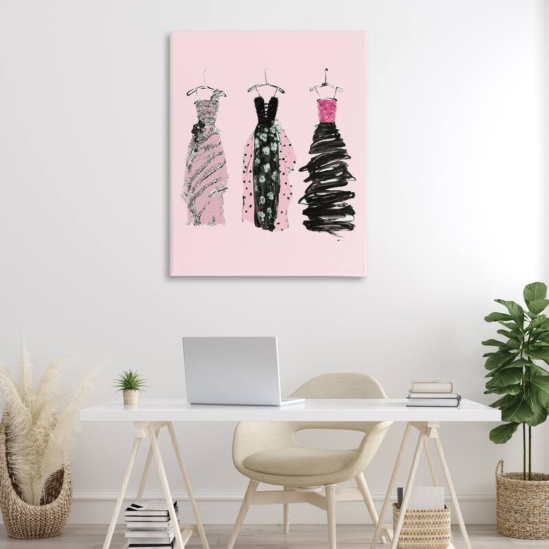 Stupell Abstract Fashion Gowns Canvas Wall Art Design By Sally Swatland