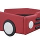 preview thumbnail 7 of 8, Twin Size Race Car-Shaped Platform Bed with Wheels for Kids, PU Leather Wooden Bed w/Wood Slat Support, No Box Spring Needed Red