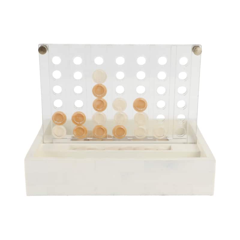 Iron and Resin Classic Strategy Board Game with Modern Box Design - 10" x 8" x 8" - Ivory
