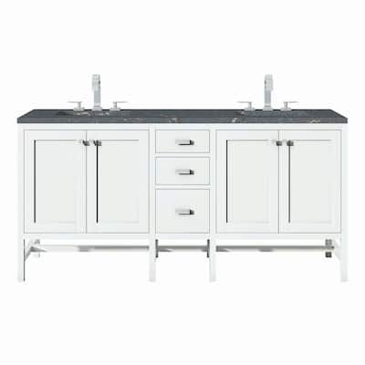 James Martin Vanities E444-V72-3PBL Addison 72" Double Basin Wood