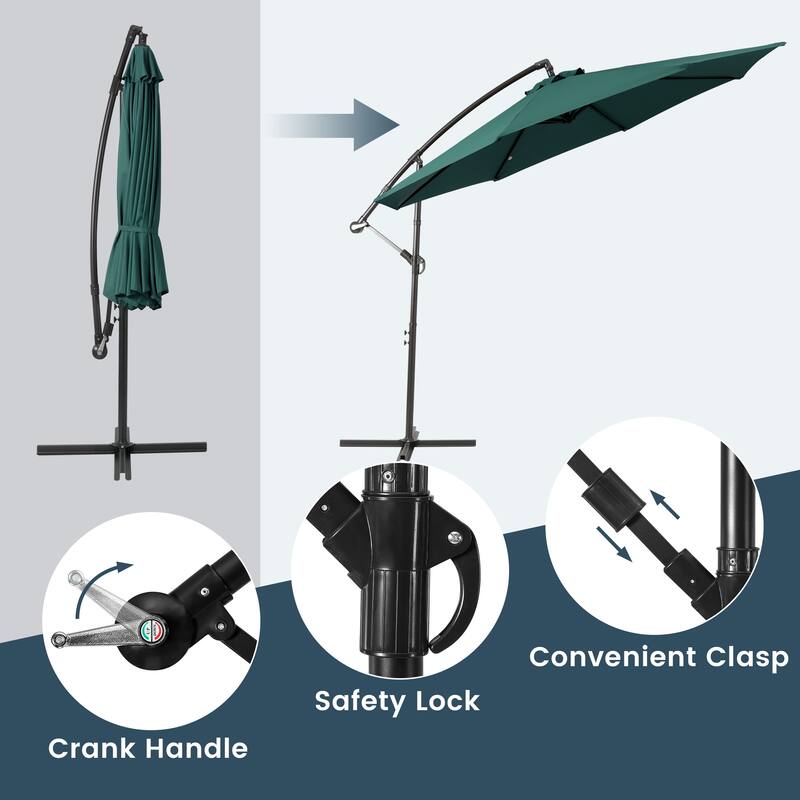Weller 10-foot Offset Cantilever Hanging Patio Umbrella