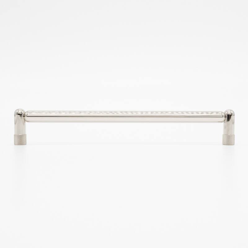 Hapny Home K573 Knurled 8" Center to Center Modern Industrial Luxury - Polished Nickel