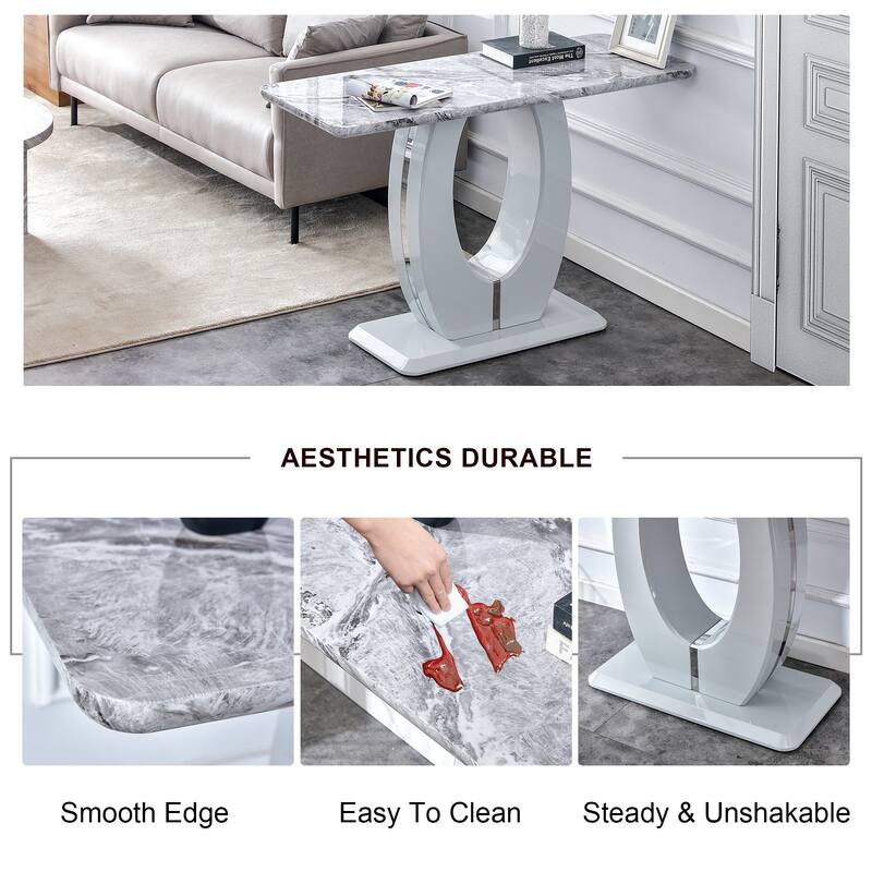 Modern minimalist light gray MDF material rectangular counter bar table 47.2 "x 18" x 29.5 "for bedroom bedside entrance
