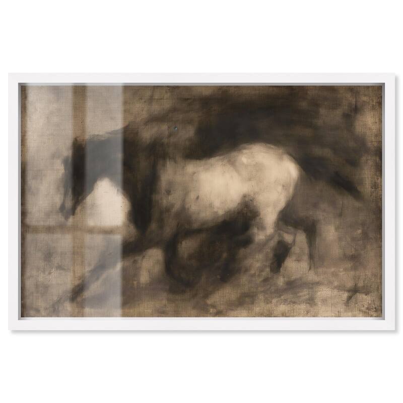 Dark Horse Shadowbox by Art Remedy - White - 36" x 24"