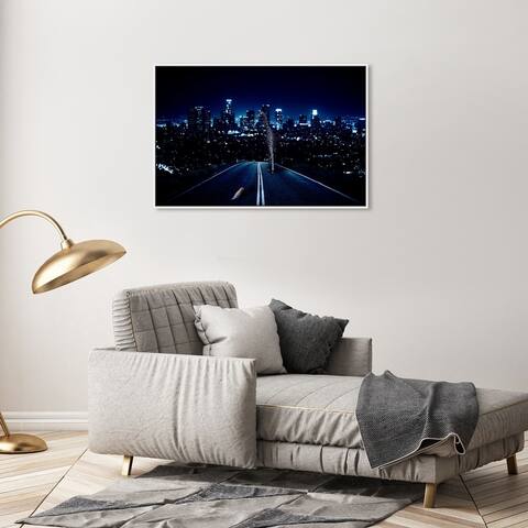 Oliver Gal 'Nightwalkers' Animals Blue Wall Art Canvas Print