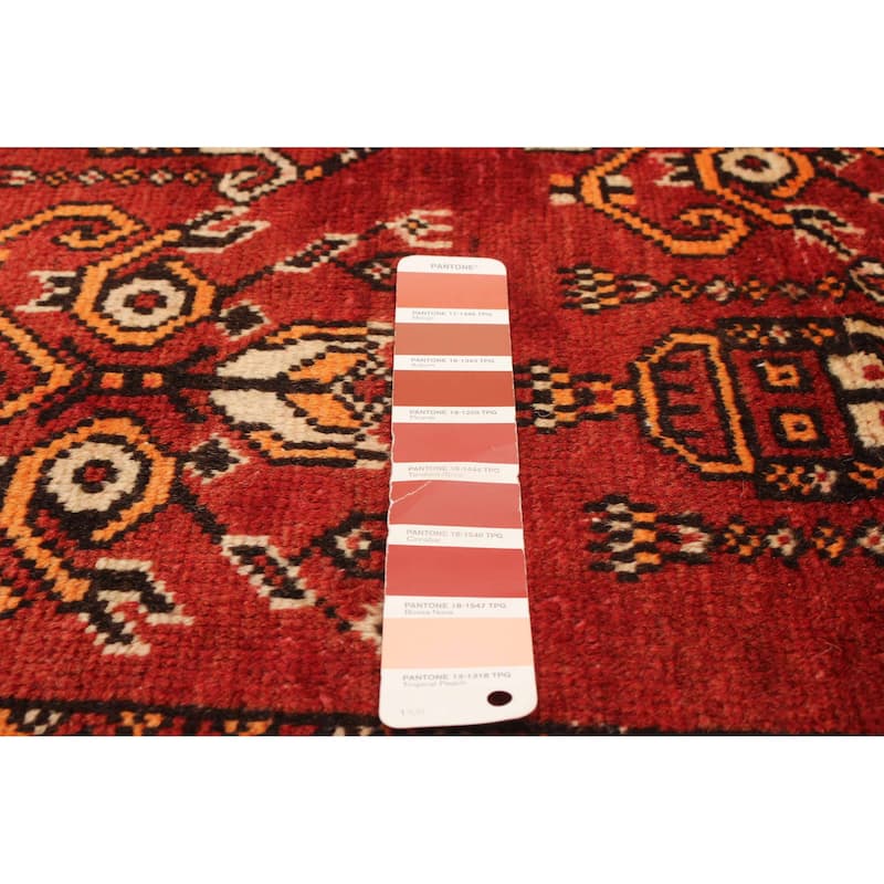 ECARPETGALLERY Hand-knotted Baluch Red Wool Rug - 3'8 x 6'4