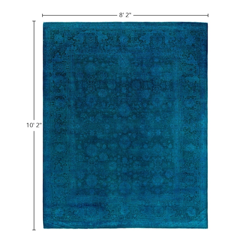 Fine Vibrance One-of-a-Kind Hand-Knotted Area Rug - Blue, 8' 2" x 10' 2" - 8' 2" x 10' 2"