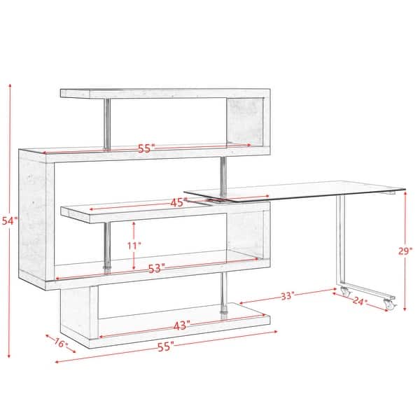 Clear Glass Writing Desk with Shelf Bed Bath & Beyond 37159454