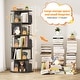 preview thumbnail 8 of 102, 4/5/6 Tiers Round Rotating Bookcase, Revolving Floor Standing Bookshelf Corner Organizer Display
