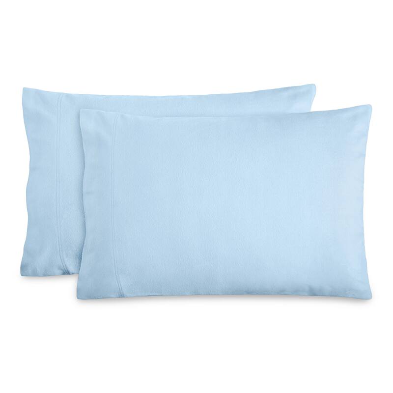 Bare Home Cotton Flannel Pillowcases (Set of 2) - King - Light Blue