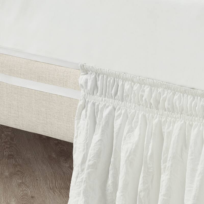 Lush Decor Ruched Ruffle Elastic Easy Wrap Around Bedskirt