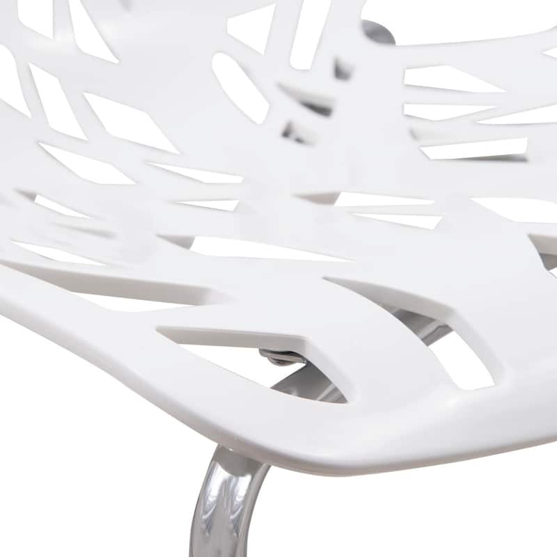 Asbury Stackable Dining Chair with Chrome Legs Side Chair with Modern Cut-Out Design Backrest