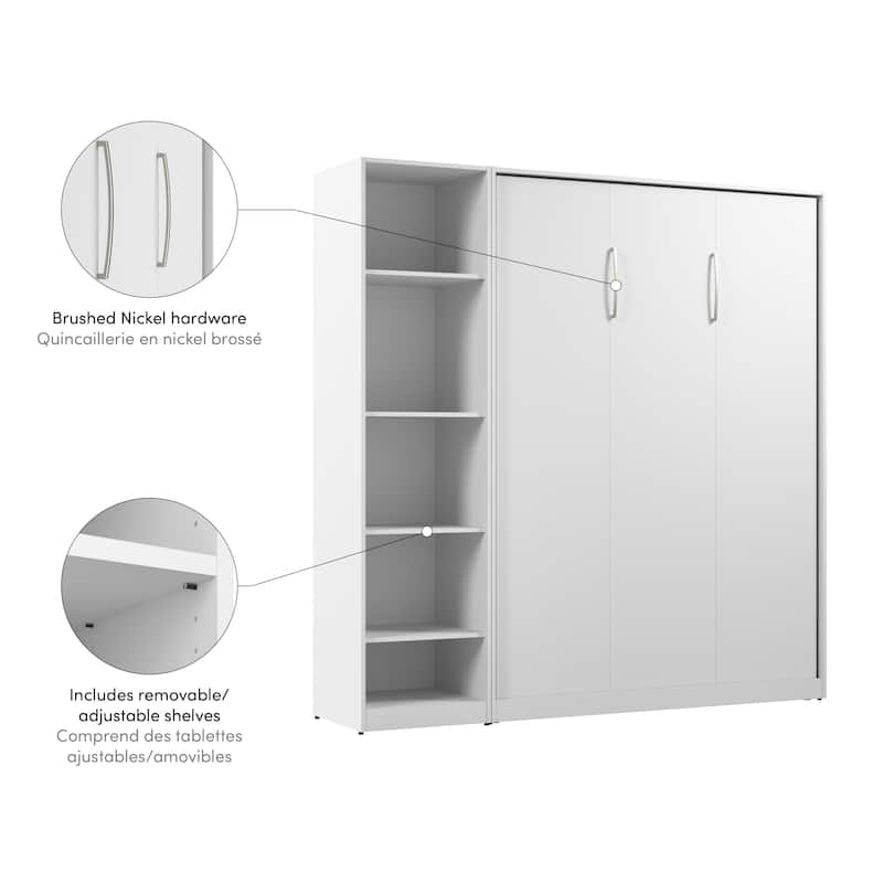 Claremont Full Murphy Bed with Closet Organizer (79W) by Bestar