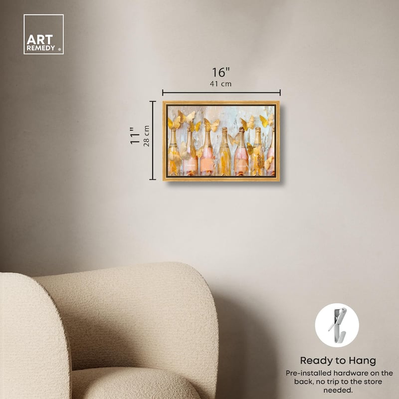 Golden Bright Campagne Line Canvas by Art Remedy