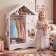 preview thumbnail 15 of 18, Gymax Kids Dress Up Storage w/ Mirror Roofed Wardrobe Closet w/ Open