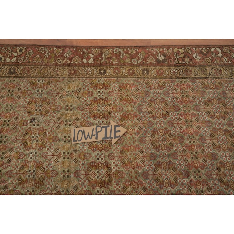 Hand Knotted Oriental 100% Wool Carpet Traditional All-Over Multi-Colored Senneh Runner Rug - 14' 1'' X 2' 11''
