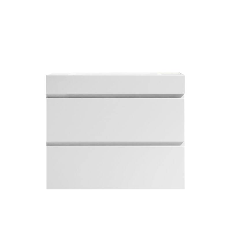 Rectangle Integrated Solid Surface Bathroom Sink with Overflow