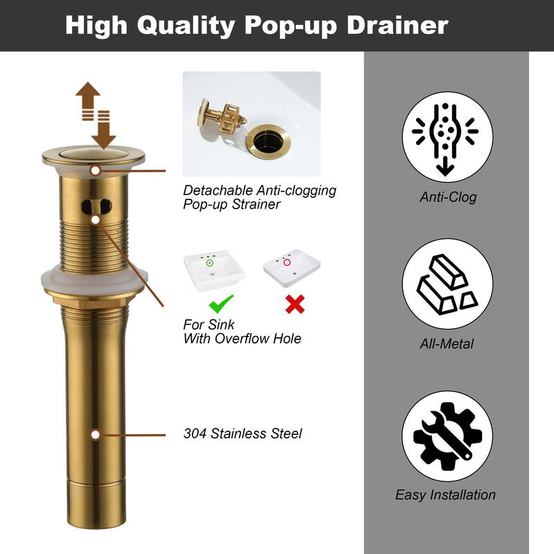 1.2 GPM Single Handle Single Hole Vessel Bathroom Faucet
