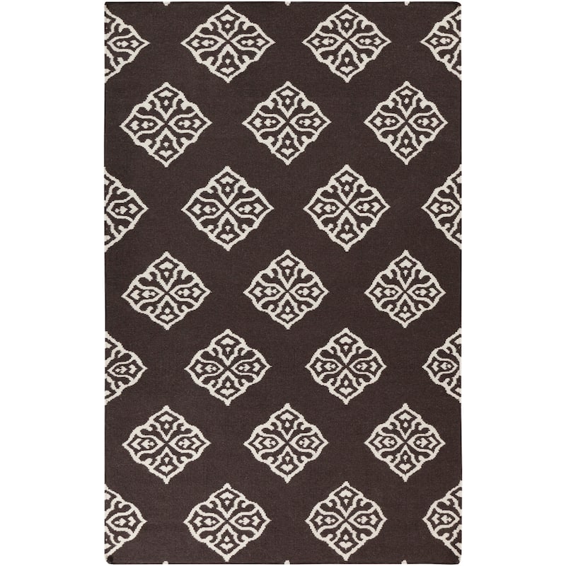 Valley Flatweave Geometric Area Rug - 9' x 13' - Brown/White
