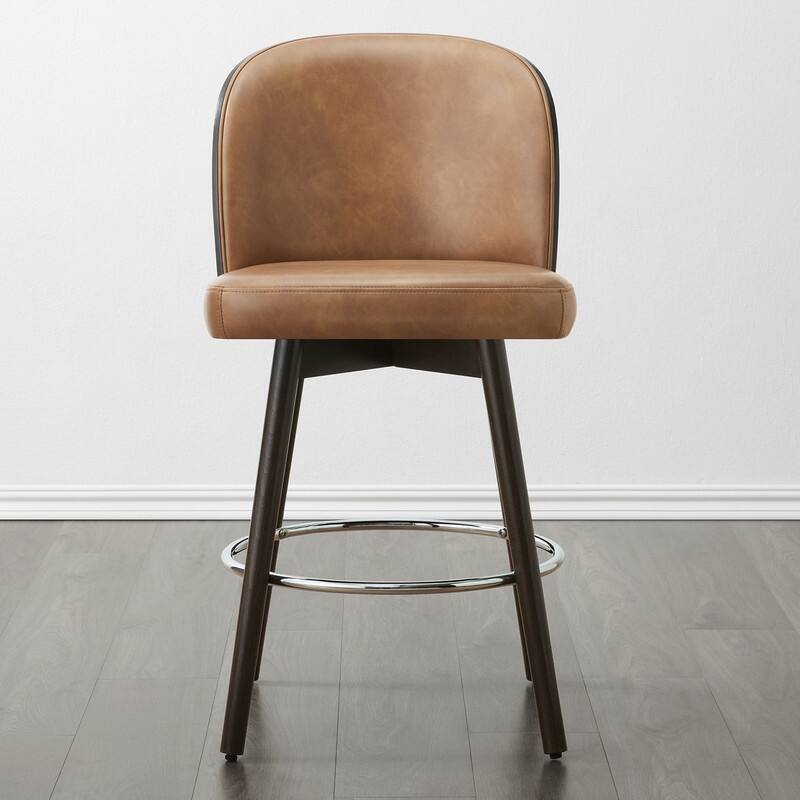 Spruce & Spring Jacob Mid Century Modern Swivel Counter Stools Bentwood Back