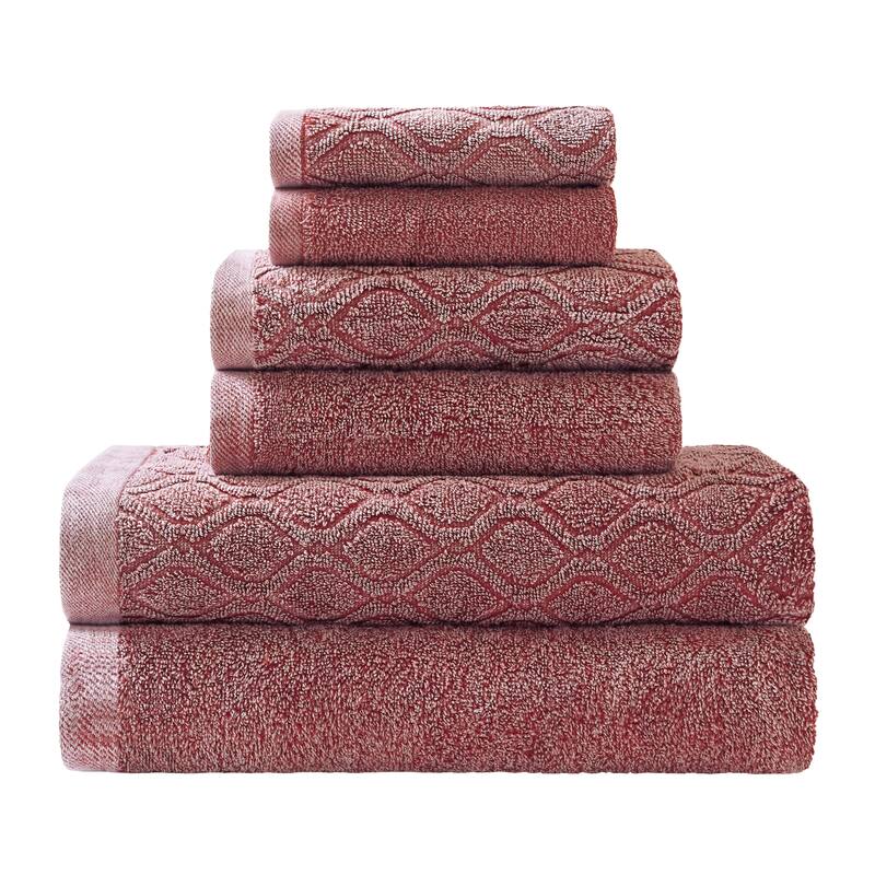 Superior 100% Cotton Jacquard Denim 6-Piece Wash Towel Set