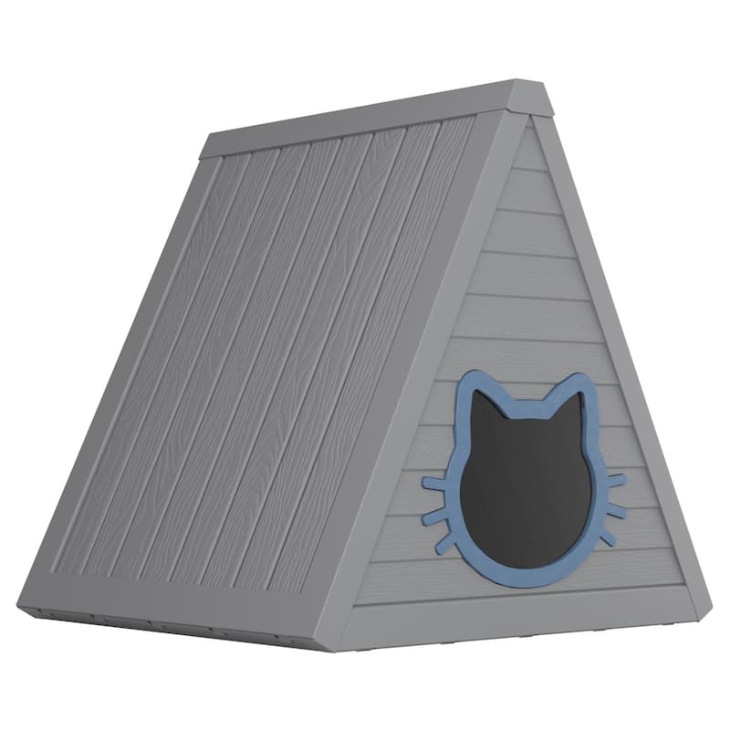 Triangular Gray Cat Nest Cozy Stylish Perfect for Your Feline Friend - Grey