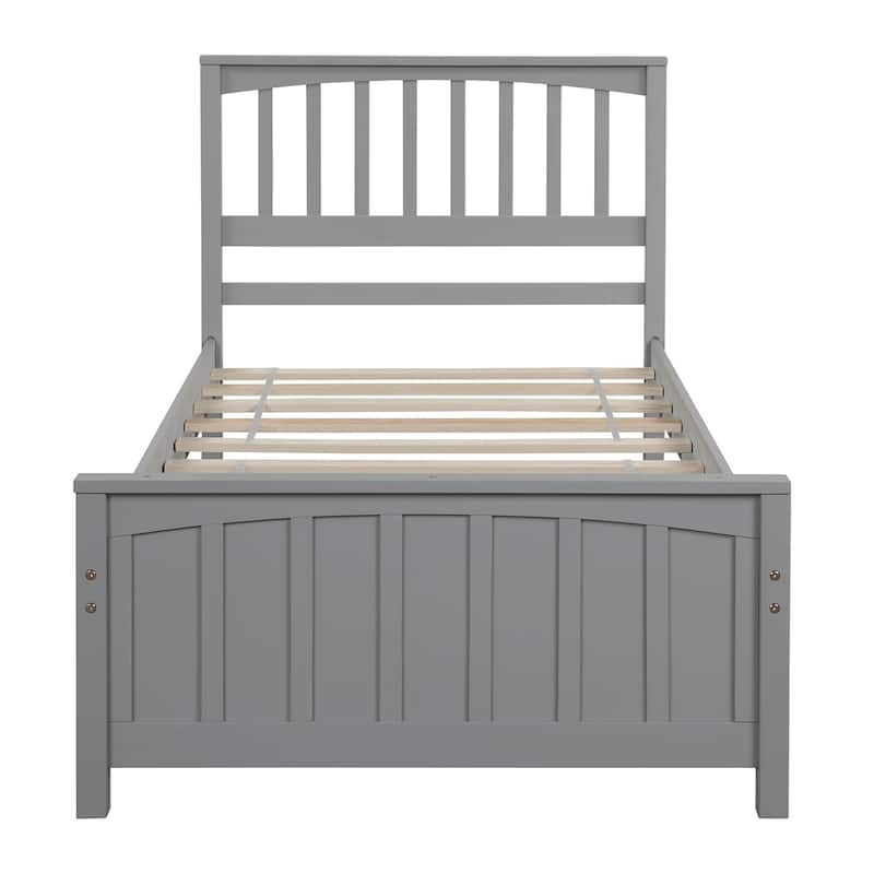 Wood Platform bed Twin size Platform bed, Gray