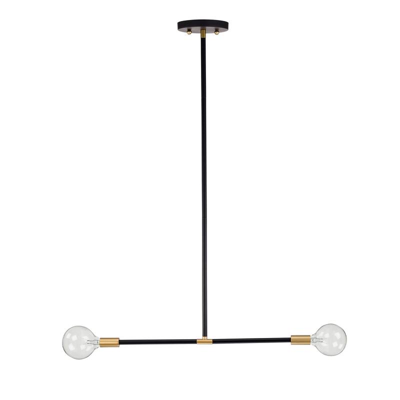 Chandelier Matte Linear Black Gold Light