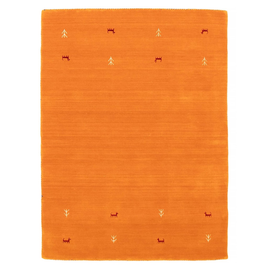 Kashkuli Gabbeh Orange Rug 4'0" x 5'7" - 4'0 x 5'7