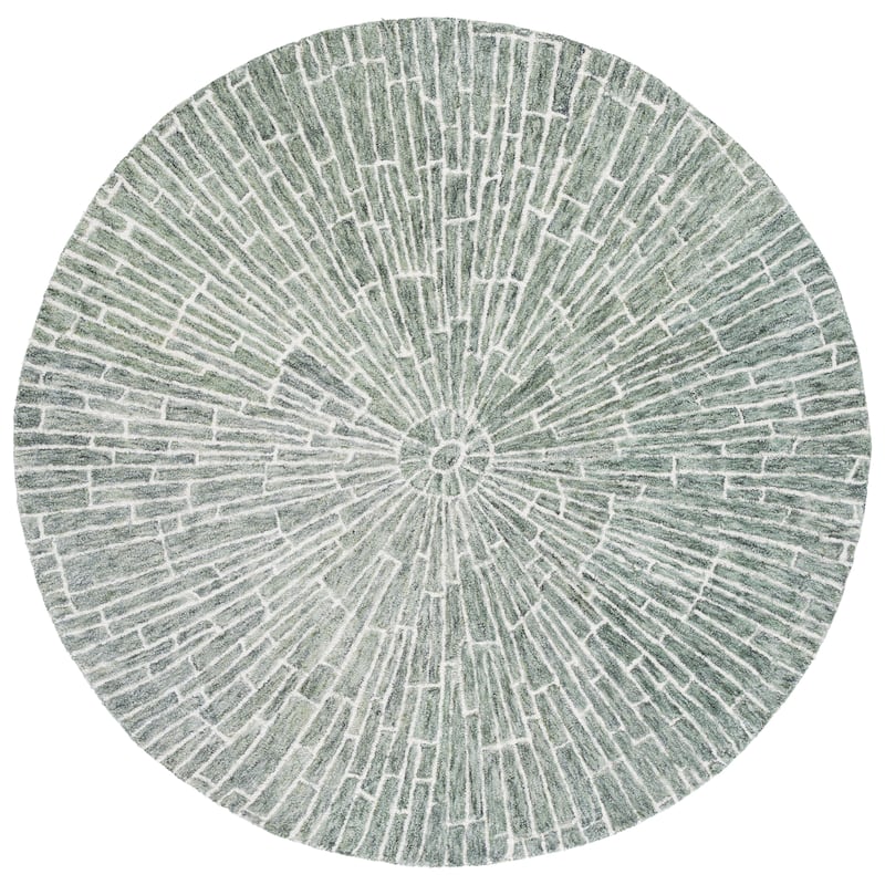 SAFAVIEH Handmade Marquee Bozdana Contemporary Wool Rug - 6' Round - Green