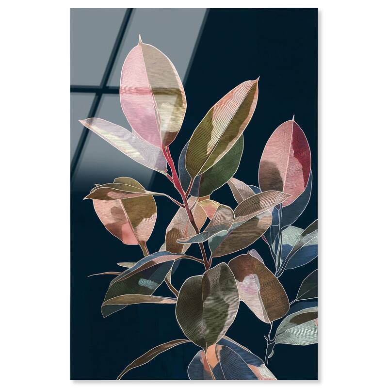 Fuchsia Frond I Acrylic by Art Remedy, Ready to Hang - 16" x 24"