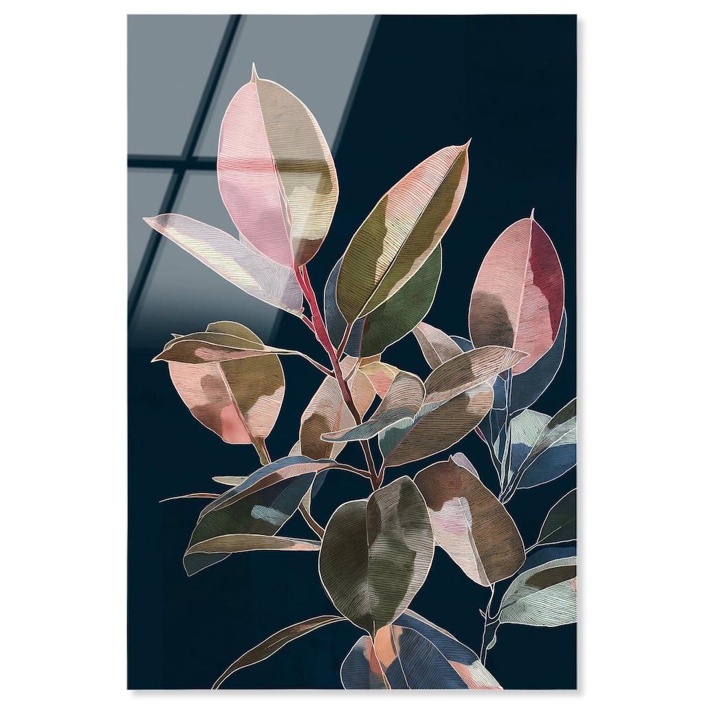 Fuchsia Frond I Acrylic by Art Remedy, Ready to Hang