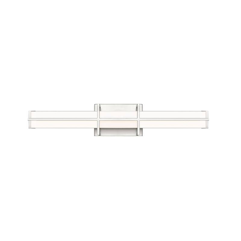 Harrison by Z-Lite 1 Light Vanity in Brushed Nickel with Frosted Plastic Shade - Brushed Nickel