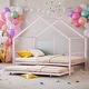 preview thumbnail 18 of 45, Metal Adorable House Twin Size House Bed with Twin Size Trundle Bed,Kids and Baby