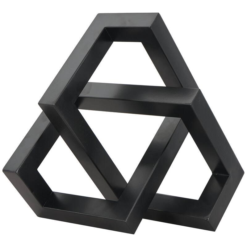 Metal Geometric Abstract Shaped Decorative Sculpture - Black or Gold - Roche River Decor