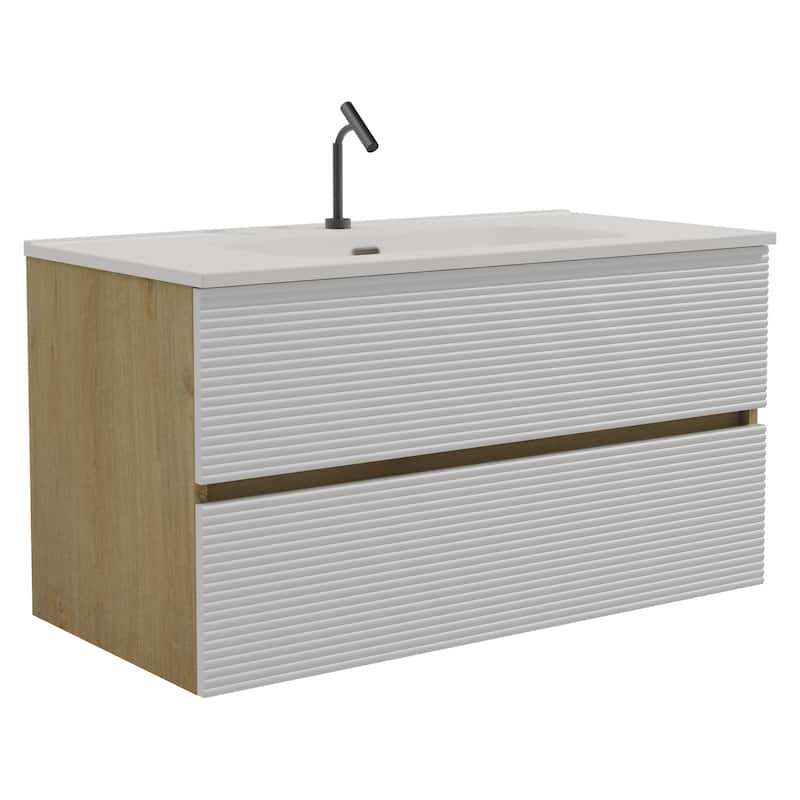 36" Wall Mounted Soft Bathroom Vanity