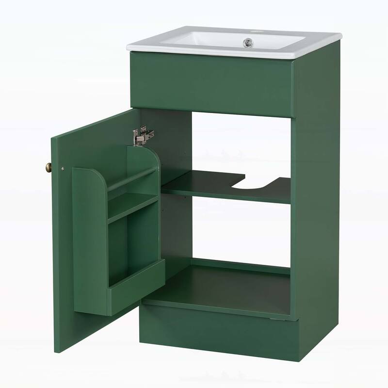 Freestanding Vanity Set with Door Shelf and Adjustable Shelf