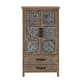 preview thumbnail 5 of 9, Farmhouse Wood and Metal 2-Drawer 2-Door Storage Cabinet - 4-Ft Tall