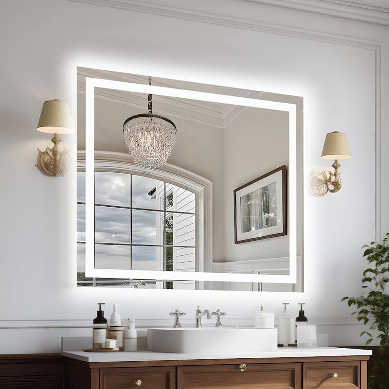 48x40 Inch Frameless LED Bathroom Mirror,Smart Mirror - White
