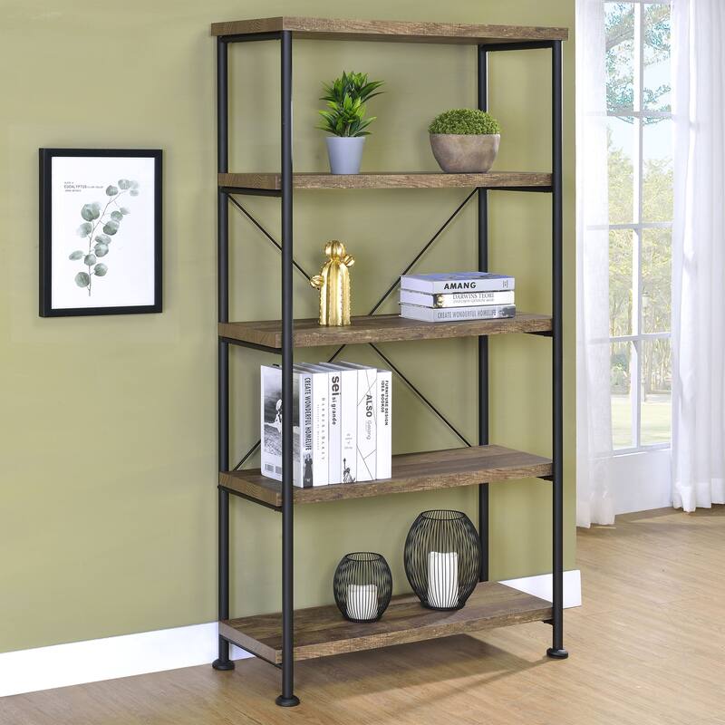 Analiese Farmhouse 63-inch 4-shelf Bookshelf - 31.50" x 14.25" x 63.00"