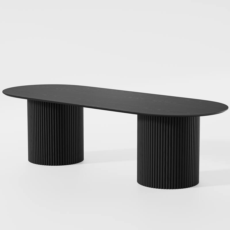 86" Big Solid Wood Oval Table Conference Table for Large Meeting Rooms