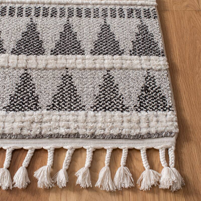 SAFAVIEH Marrakech Bohemian & Eclectic Waneta Oriental Ivory/Blue Polyester Rug